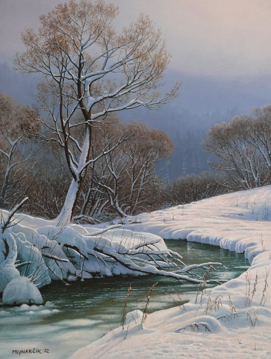 Winter stream by Mlynarcik Emil