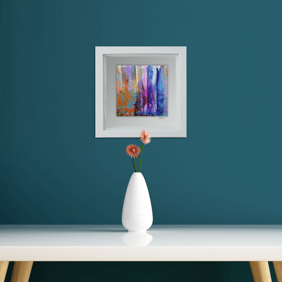 Framed ready to hang original abstract  - Chasing rainbows #8