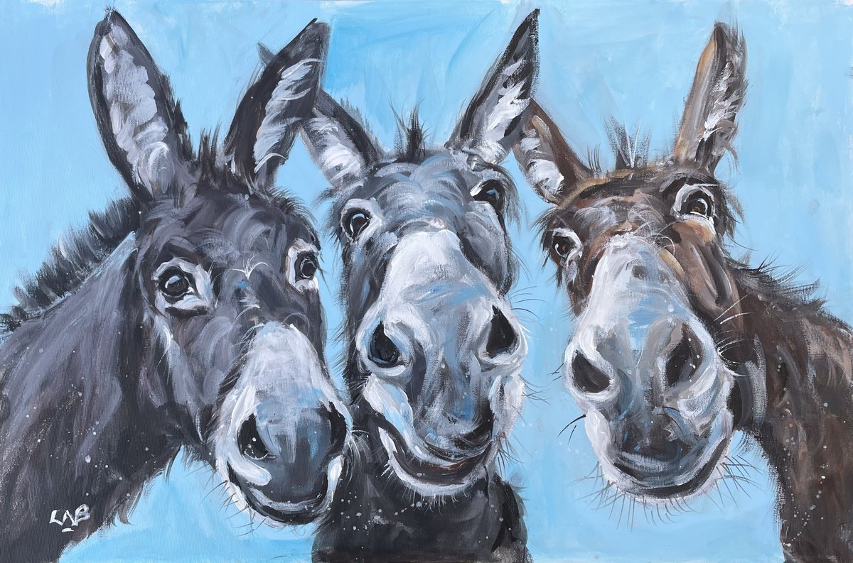 Donkey Selfie By Louise Brown, 24 X 16, Artwork For Sale On Artfinder