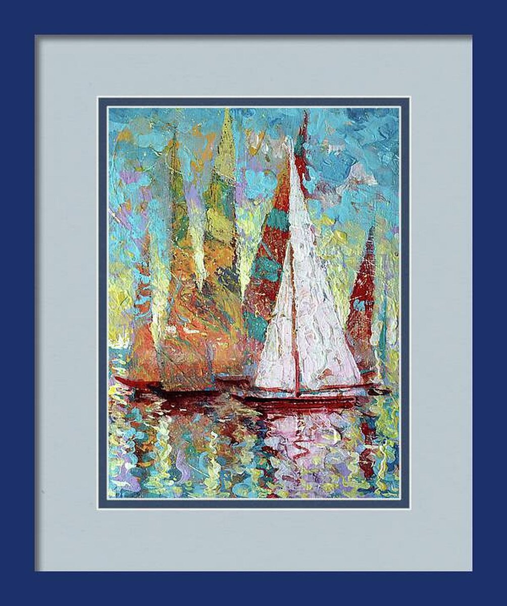  Departure Of Sailboats To The Sea. By Rakhmet Redzhepov, 7 X 9, Artwork For Sale On Artfinder