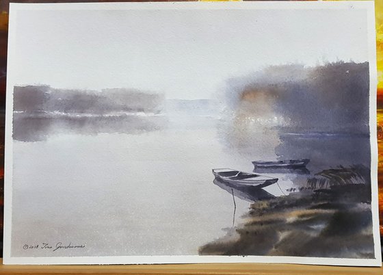 "Two boats in the morning mist" SPECIAL PRICE!!!