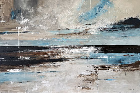 Azure Tidal Layers-Blue landscape