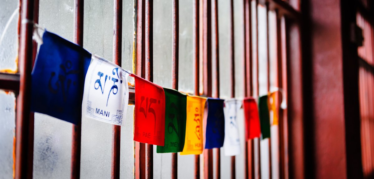 Photorealistic Photograph , Dunggon Samten Choling Gompa Prayer Flags By Tom Hanslien, 100 X 50, Artwork For Sale On Artfinder