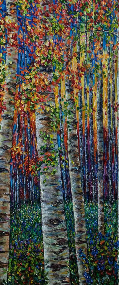 Aspen Symphony (Palette Knife) by Lena Owens at OLena Art