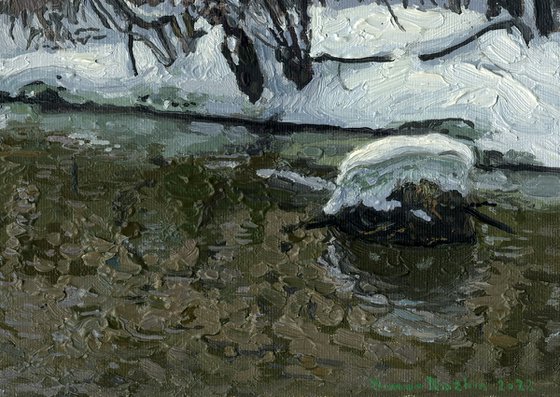 February in Kuzminki. The Churilikha River