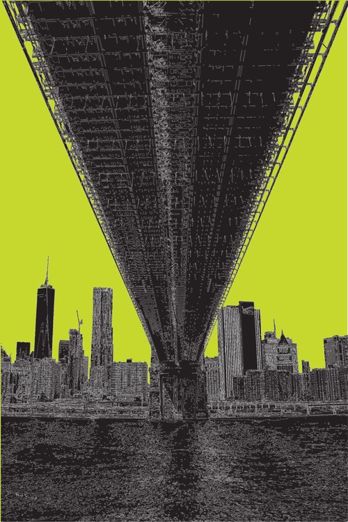 Brooklyn Bridge 3 NY on lime by Keith Dodd