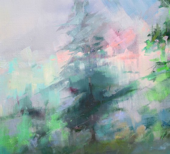 Color coolness abstract lanscape 72x92cm