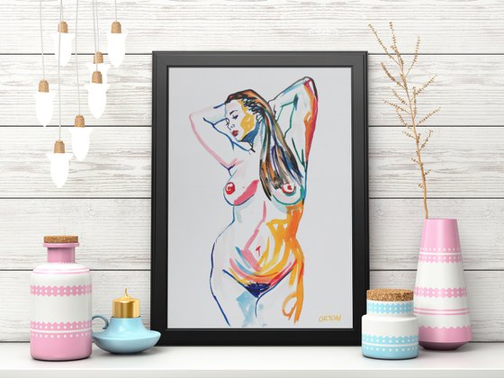 Water Colour Nude Painting