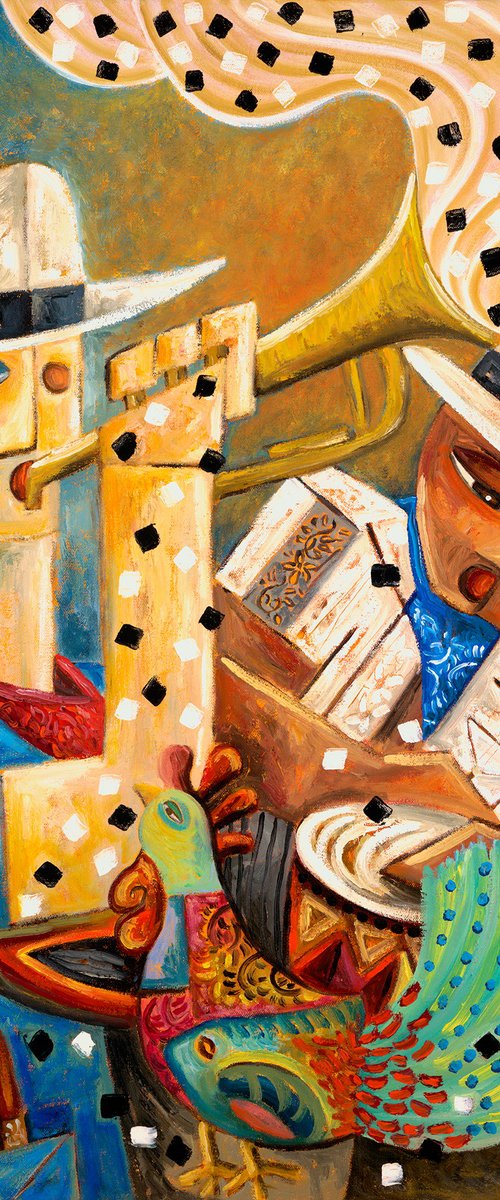 Cuban Musicians Amongst Flora y Fauna by Dania Sierra