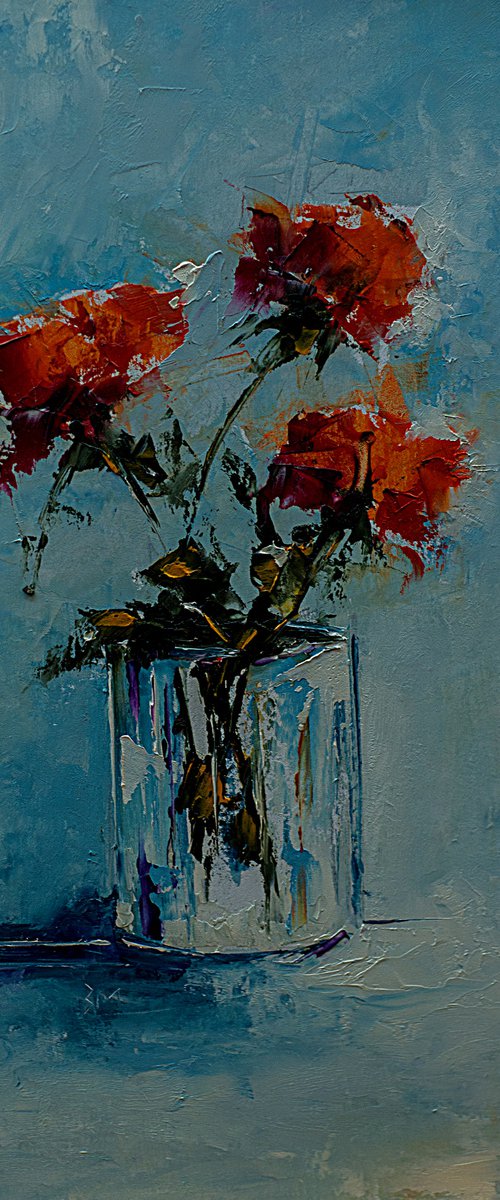 Roses in glass. Still life painting with flowers by Marinko Šaric