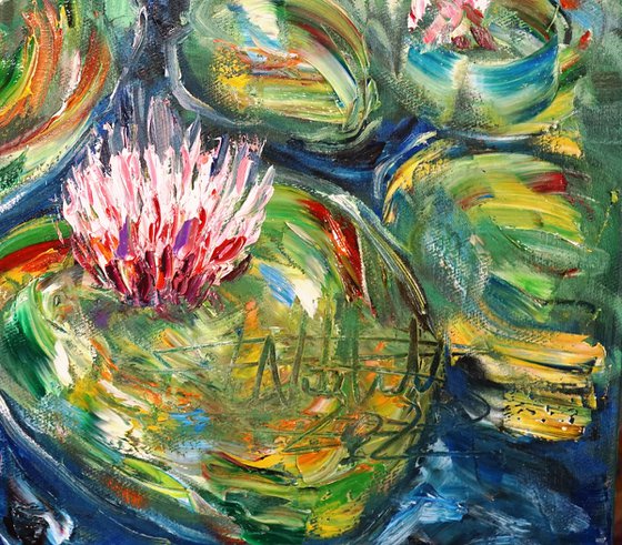 Magical Water Lilies M 1 / Oil