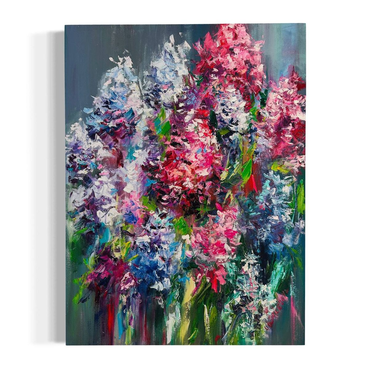 Impressionistic Botanical Oil Painting By Olga Beketova, 24 X 31", Music Of Spring, Original Artwork
