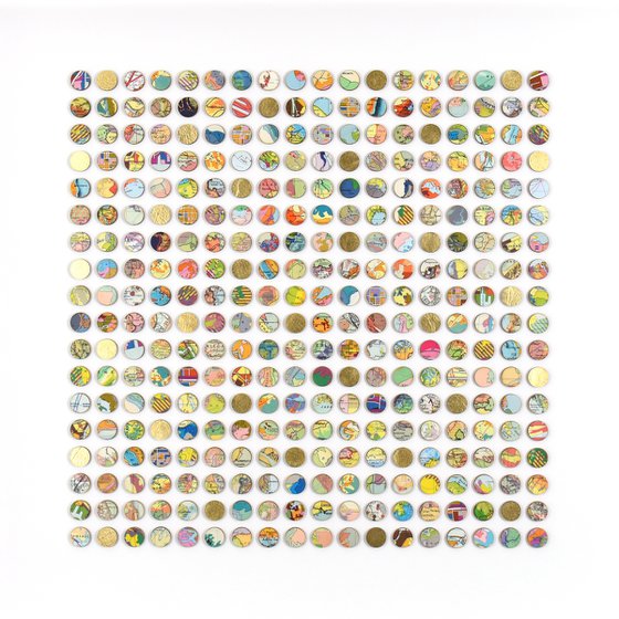 324 World Map Dots Collage