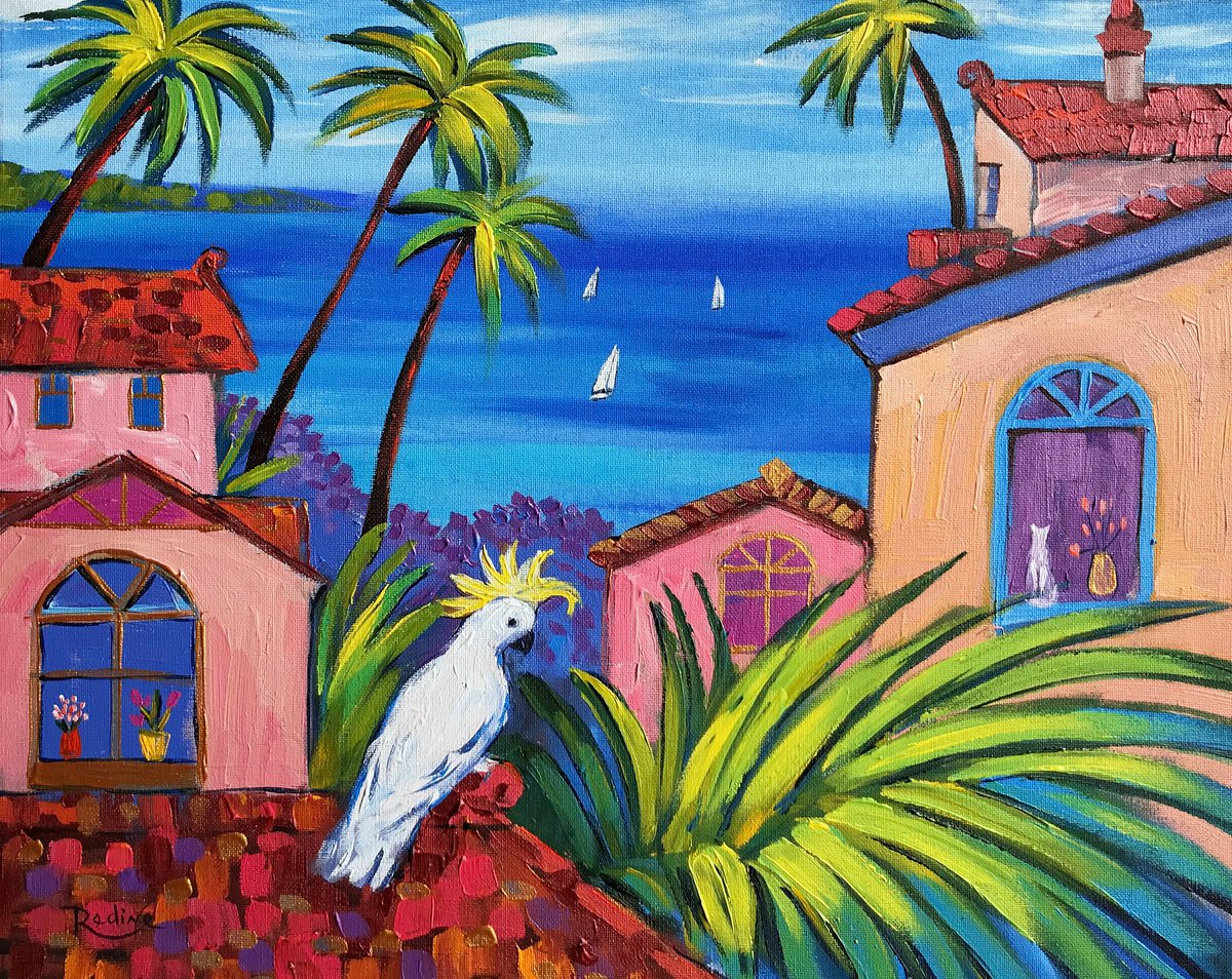 Impressionistic Landscape Acrylic Painting By Irina Redine, 20 X 16, Australian Landscape, Original Artwork