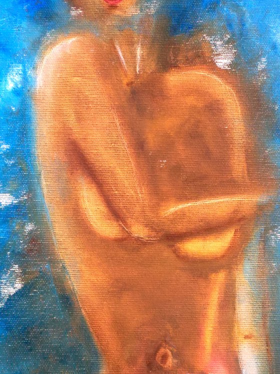 Woman Nude original oil canvas painting