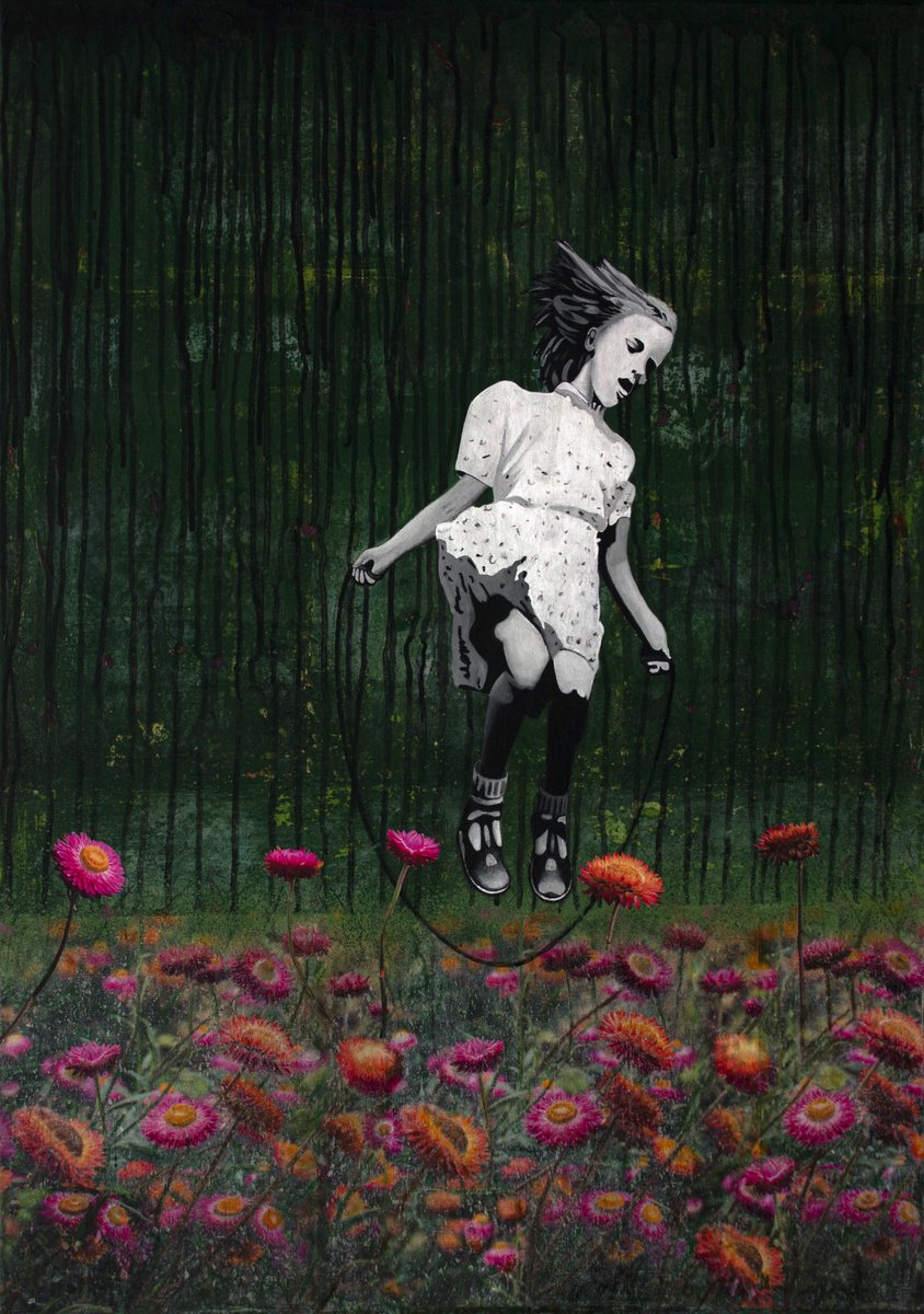 Surrealistic Painting , Silver Lining By Db Waterman, 28 X 39, Artwork For Sale On Artfinder