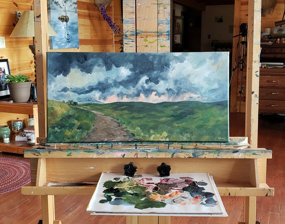 "Prairie Road Summer Storms" - Landscape - Storms - North Dakota
