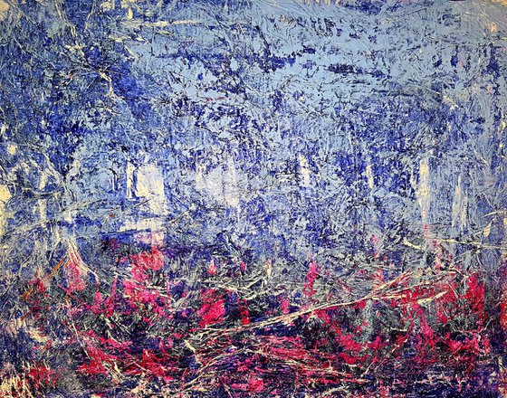 Roseto (n.258) - 85 x 65 x 2,50 cm - ready to hang - acrylic painting on stretched canvas