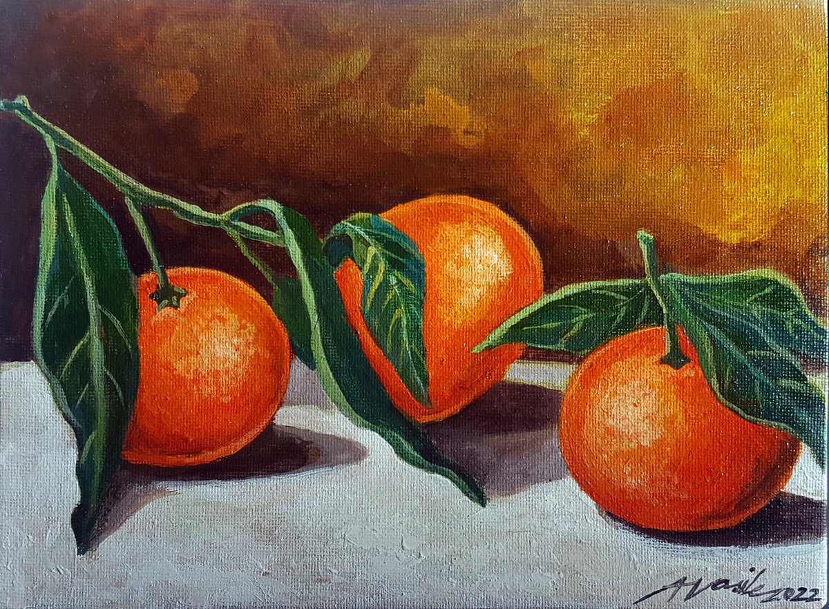 Still Life with three tangerines by Adriana Vasile
