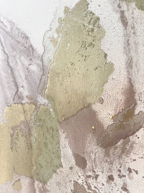 Gentle Gold Pink Abstraction