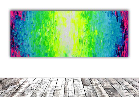 YGBM - 200X80 cm Large Colorful Palette Knife Relief Abstract Painting