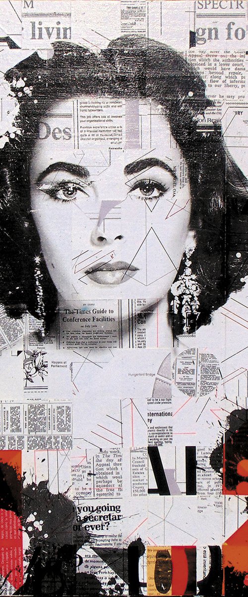 Collage_26_Elizabeth Taylor Pop_60x60 cm by Manel Villalonga