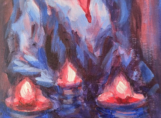 Original acrylic painting Blue Series Light of hope