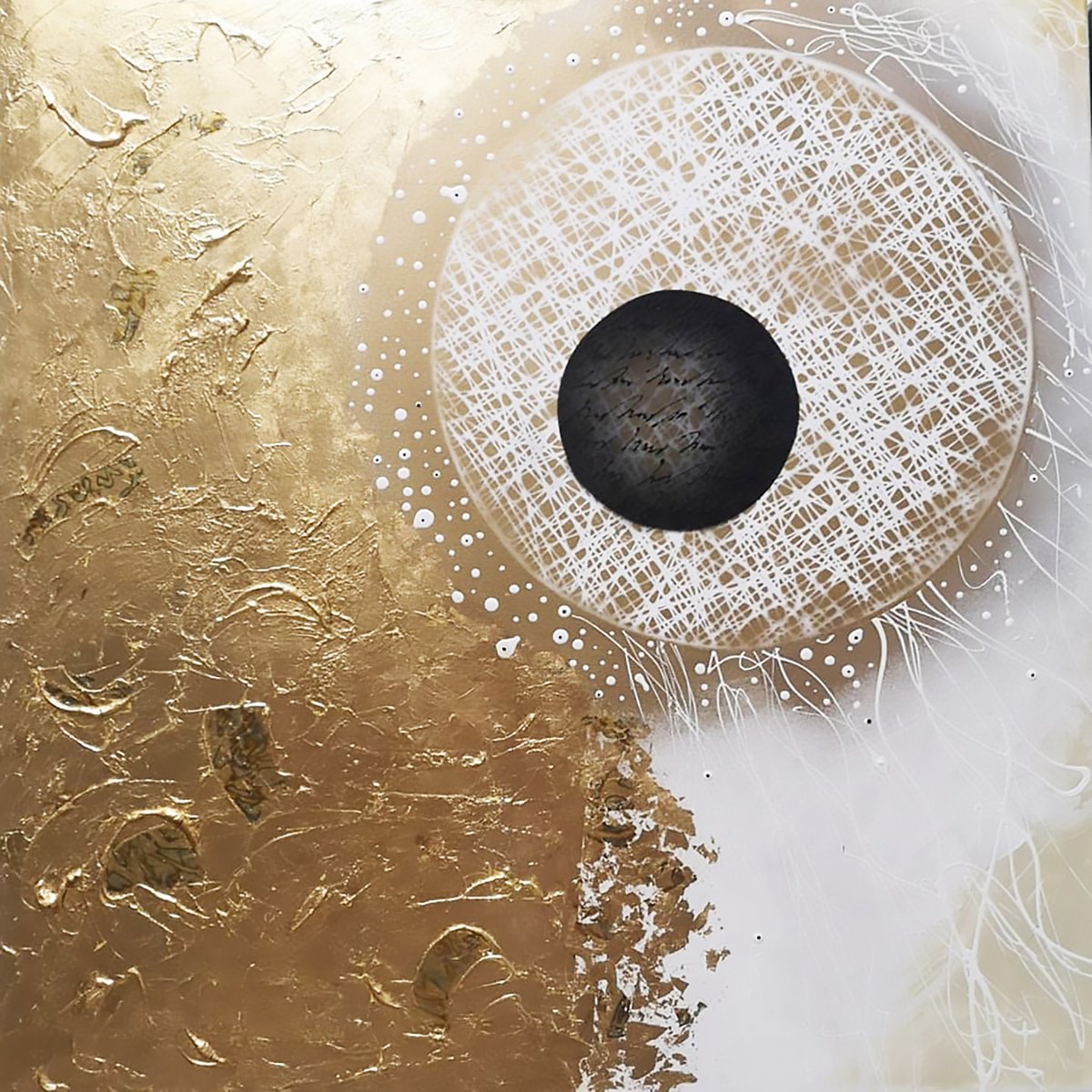 Abstract Painting By Ivana Urso, 28 X 28, Suspended Moon, Original Artwork