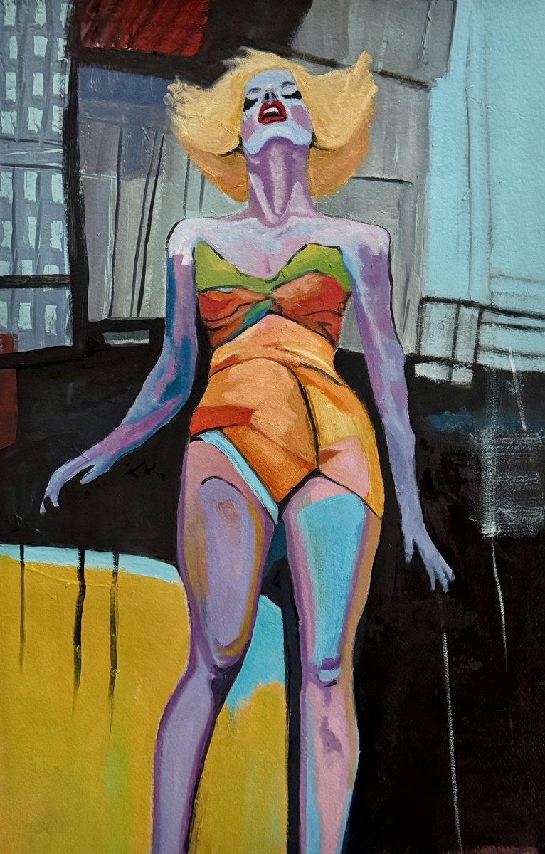 Illustrative Portrait Oil Painting By Lola Jovan, 15 X 22", A Titanic Beauty, Original Artwork