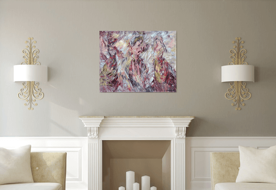 Dancers (100x80cm, oil painting, modern art)
