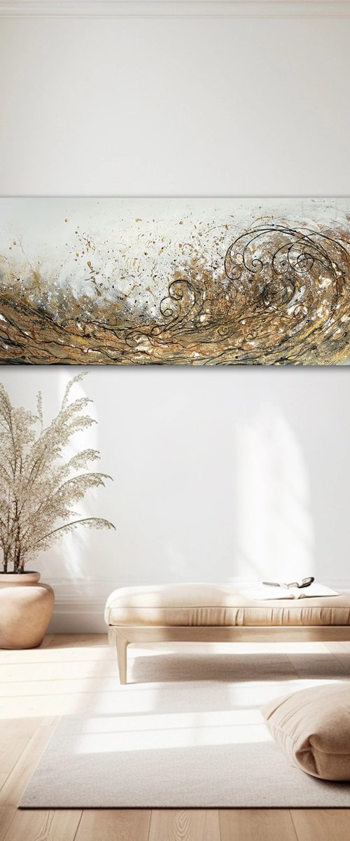 Gold Klimt Wave XL by Carol Wood