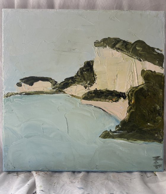 Wild cliffs seascape mountains