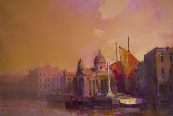 Venice Cityscape oil Painting Large size Signed One of a Kind