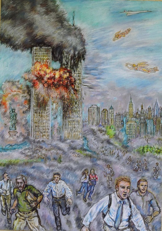 Twin Towers Attack With Angels Artfinder