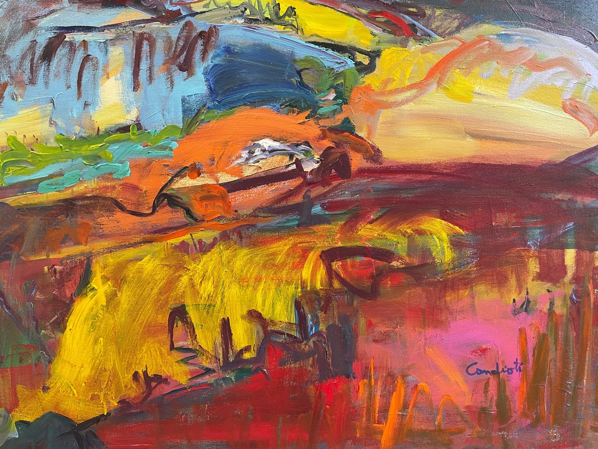 Organic Abstract Acrylic Painting By Beatriz Candioti, 40 X 30, Fantasia, Original Artwork