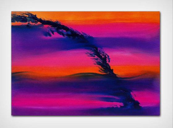 Skyline II, the series, 100x70 cm, Deep edge, LARGE XL, Original abstract painting, oil on canvas
