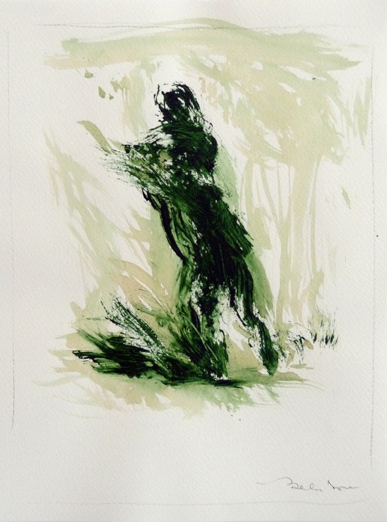 Green Mood 7, acrylic on paper 24x32 cm