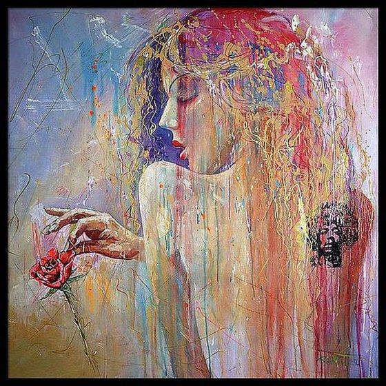 Rose, Girl, Tattoo and Hendrix