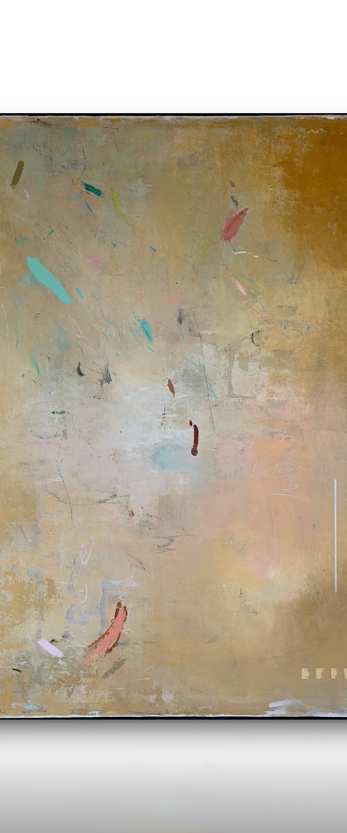 Golden Silence 36x48 inches Abstract Painting by Amai Galech