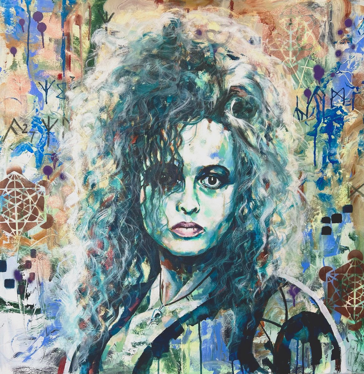 Iconic - Bellatrix - Helena Bonham-Carter By Kirsten Todd, 35 X 35, Artwork For Sale On Artfinder