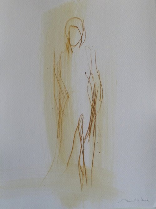Minimalist Figure 20-6, ink and pencil on paper 24x32 cm by Frederic Belaubre