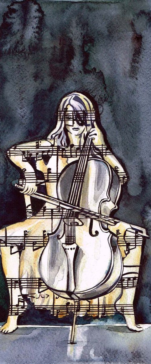 Cello Player 1 by Diana Aleksanian
