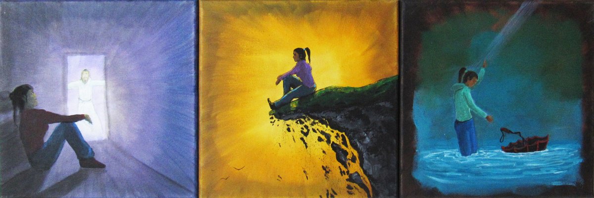 Impressionistic Portrait Acrylic Painting By William F. Adams, 30 X 10", Inspirational Art #40, Original Artwork