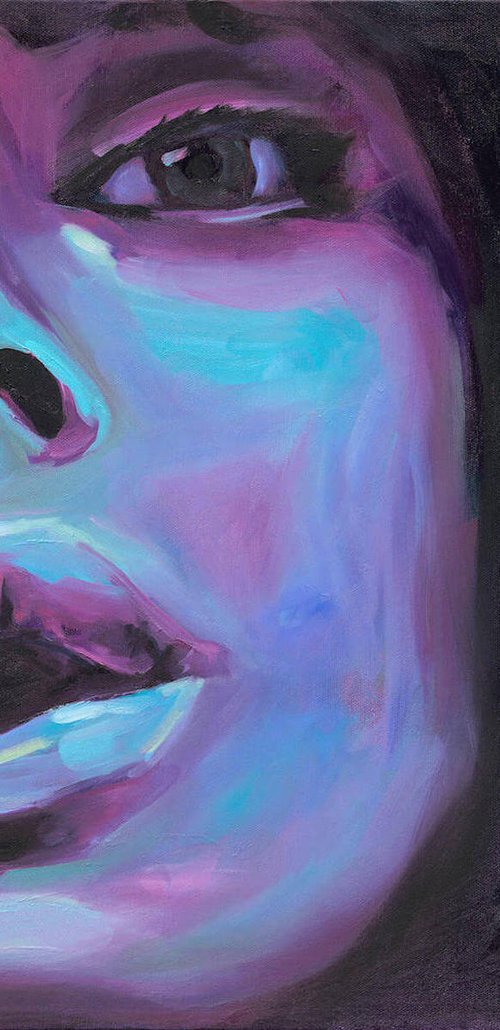 Electric Blue Female Portrait — Striking by Anna Miklashevich