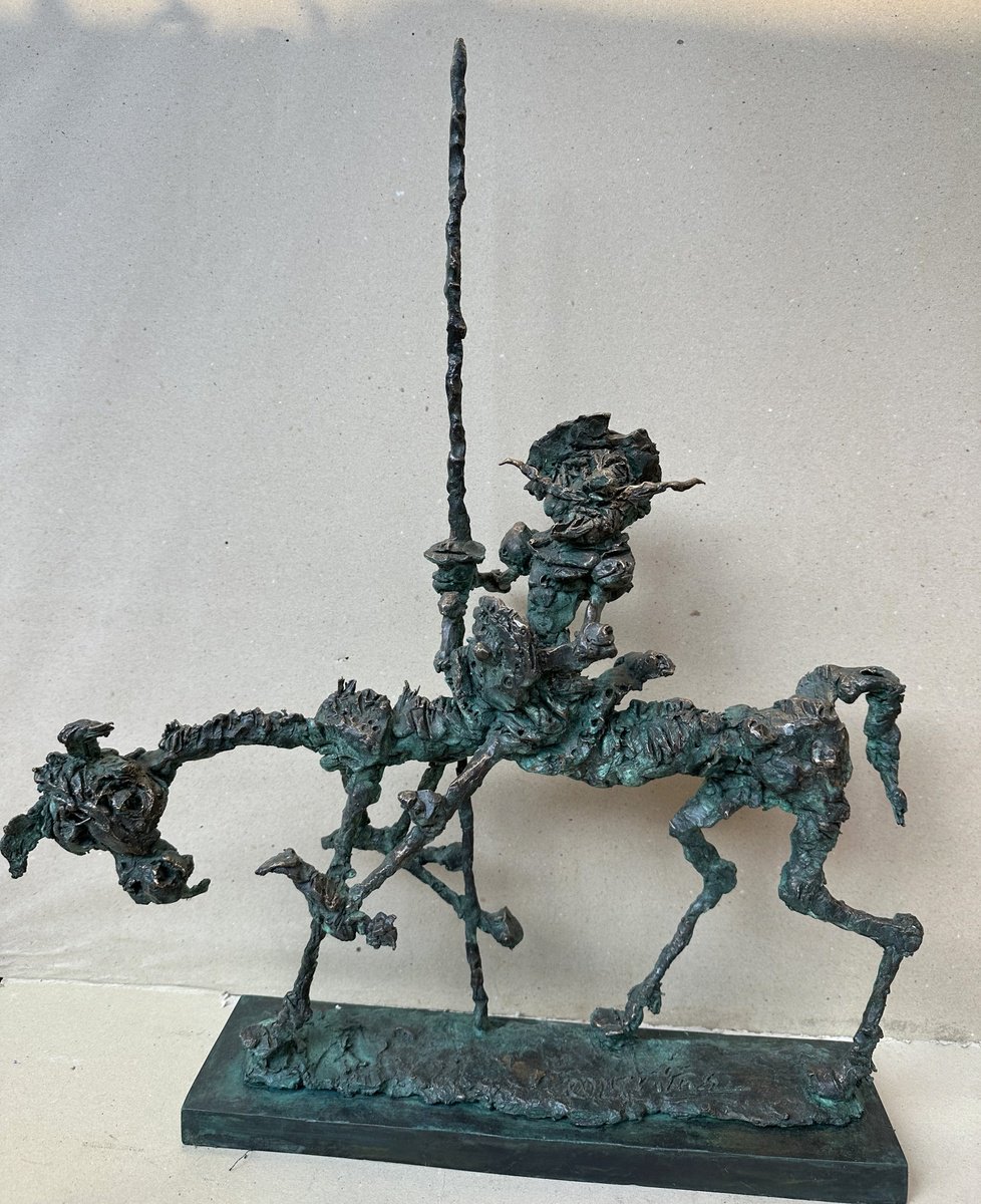 Surrealistic Bronze Sculpture , Don Quixote 2025 By Toth Erno, 22 X 24, Artwork For Sale On Artfinder