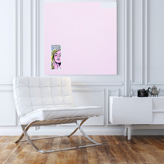 Prisoner of Love (Pink abstract Popart painting)