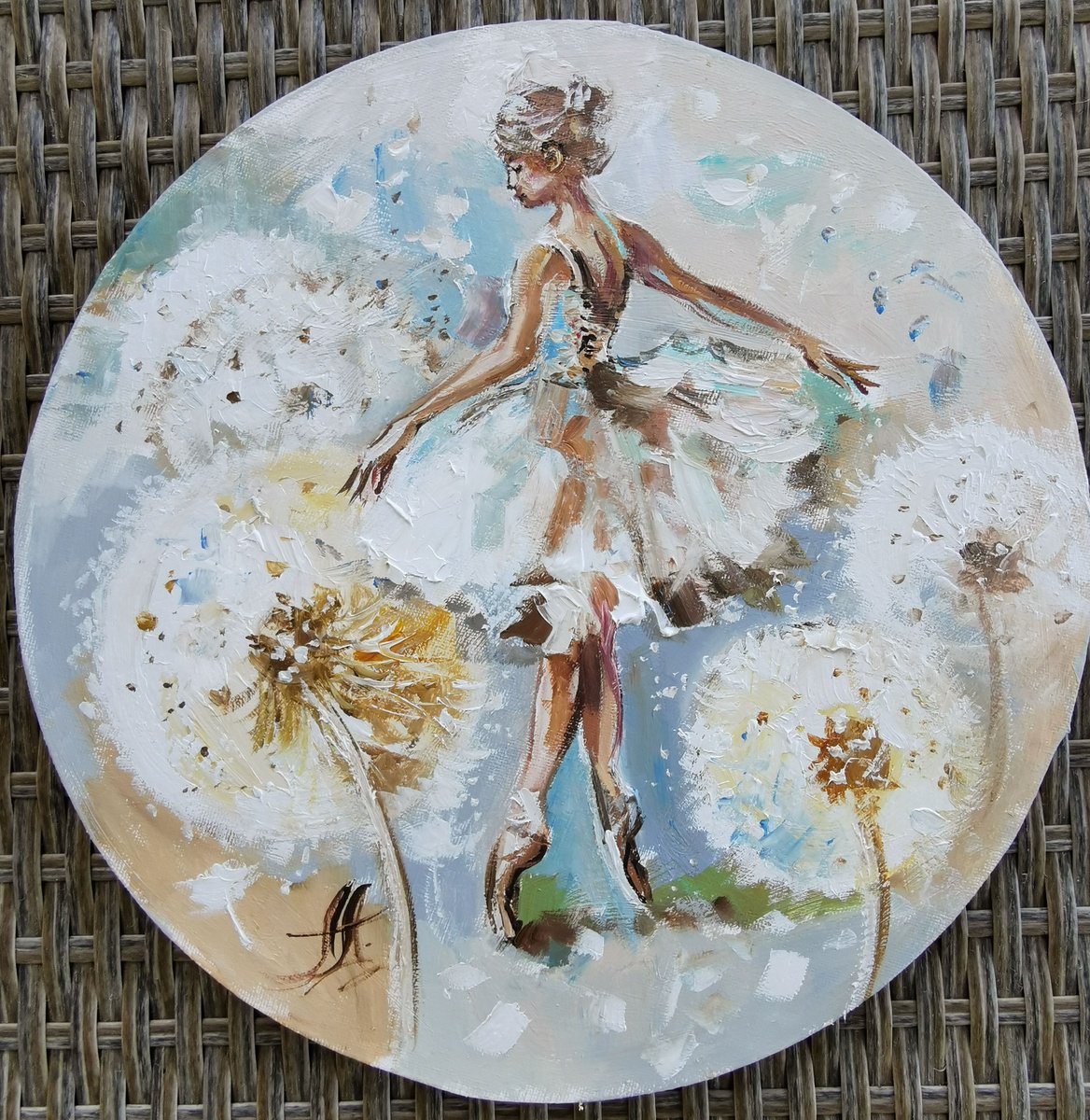 Ballerina And Dandelions By Annet Loginova, 12 X 12, Artwork For Sale On Artfinder