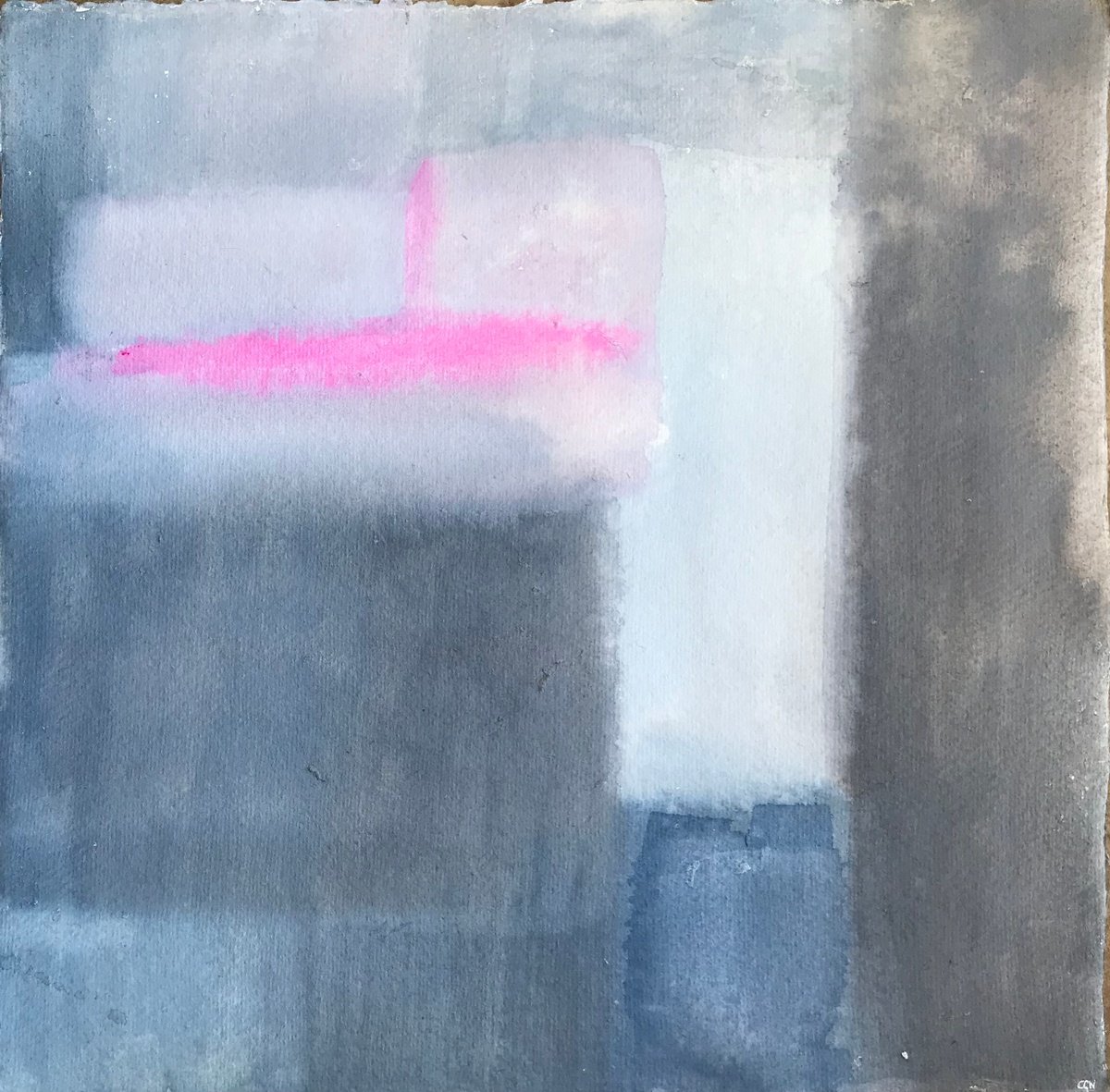 Abstract Rectangles Pink Grey and Blue by Catherine Winget