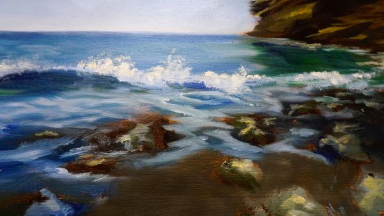Heaven Oil painting (2017) | Original Hand-painted Art Small Artist | Mediterranean Europe Impressionistic