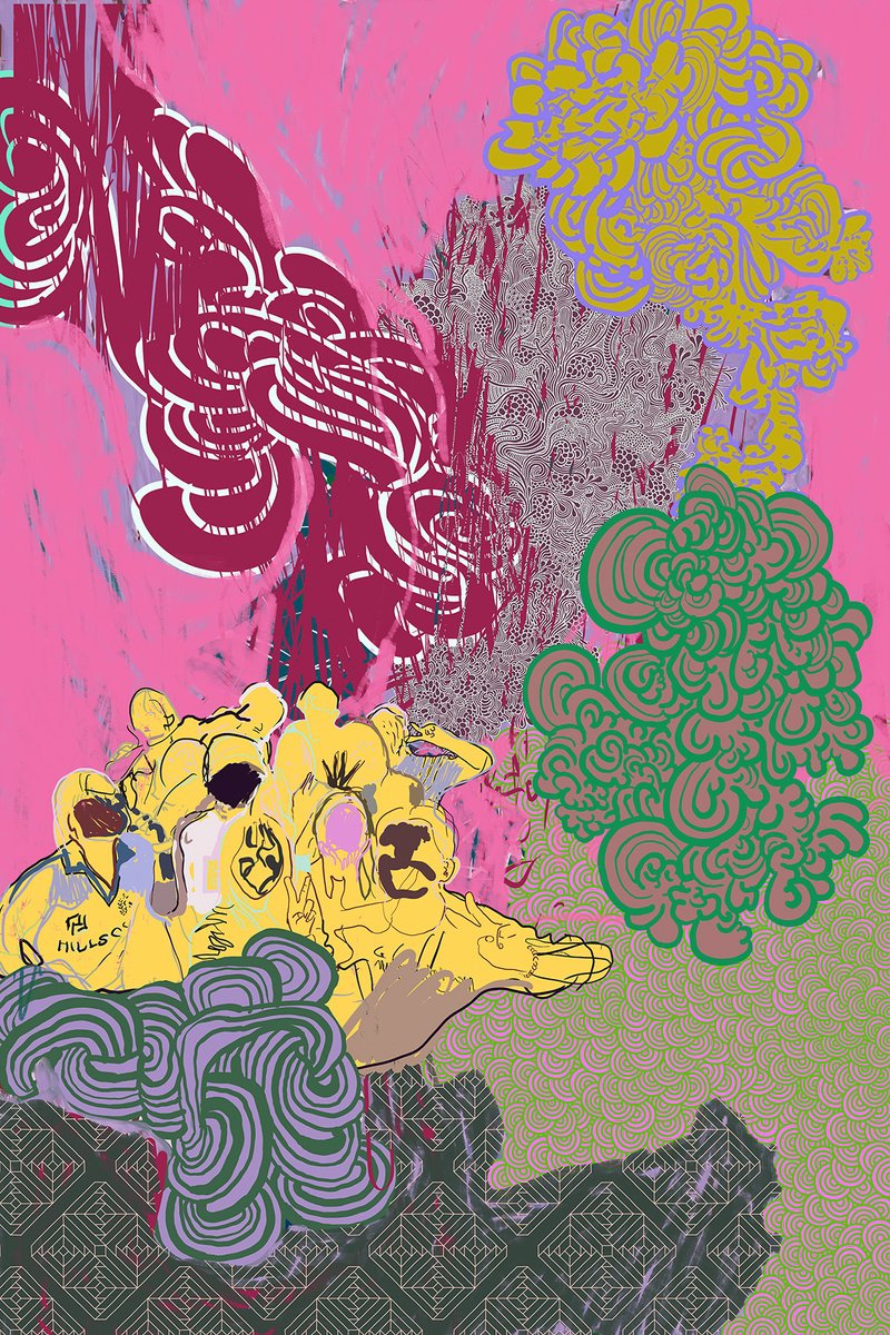 Abstract Portrait Giclee Print By Alasdair Willis, 16 X 23, Onit, Original Artwork